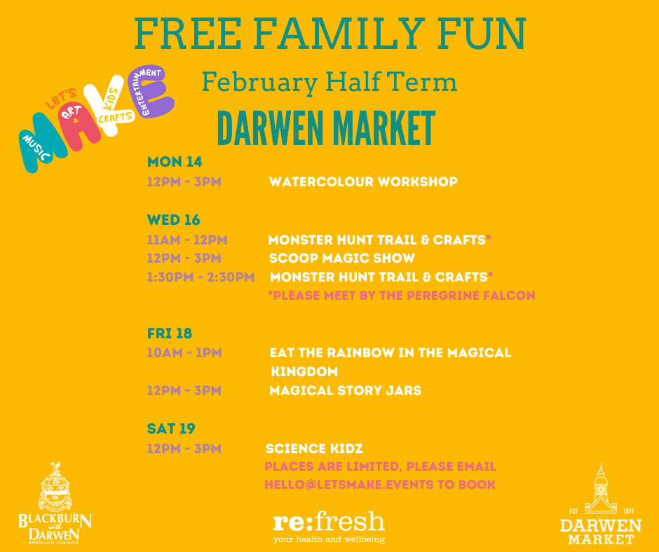 Free Family Fun at Darwen Market this Half Term!